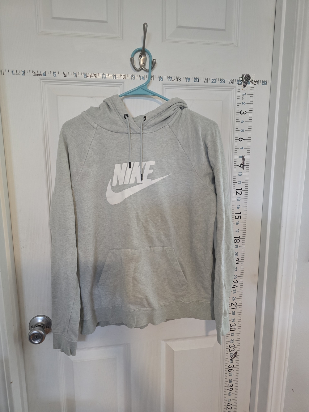 Nike Light Gray Pullover Hoodie with White Swoosh